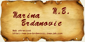 Marina Brdanović vizit kartica